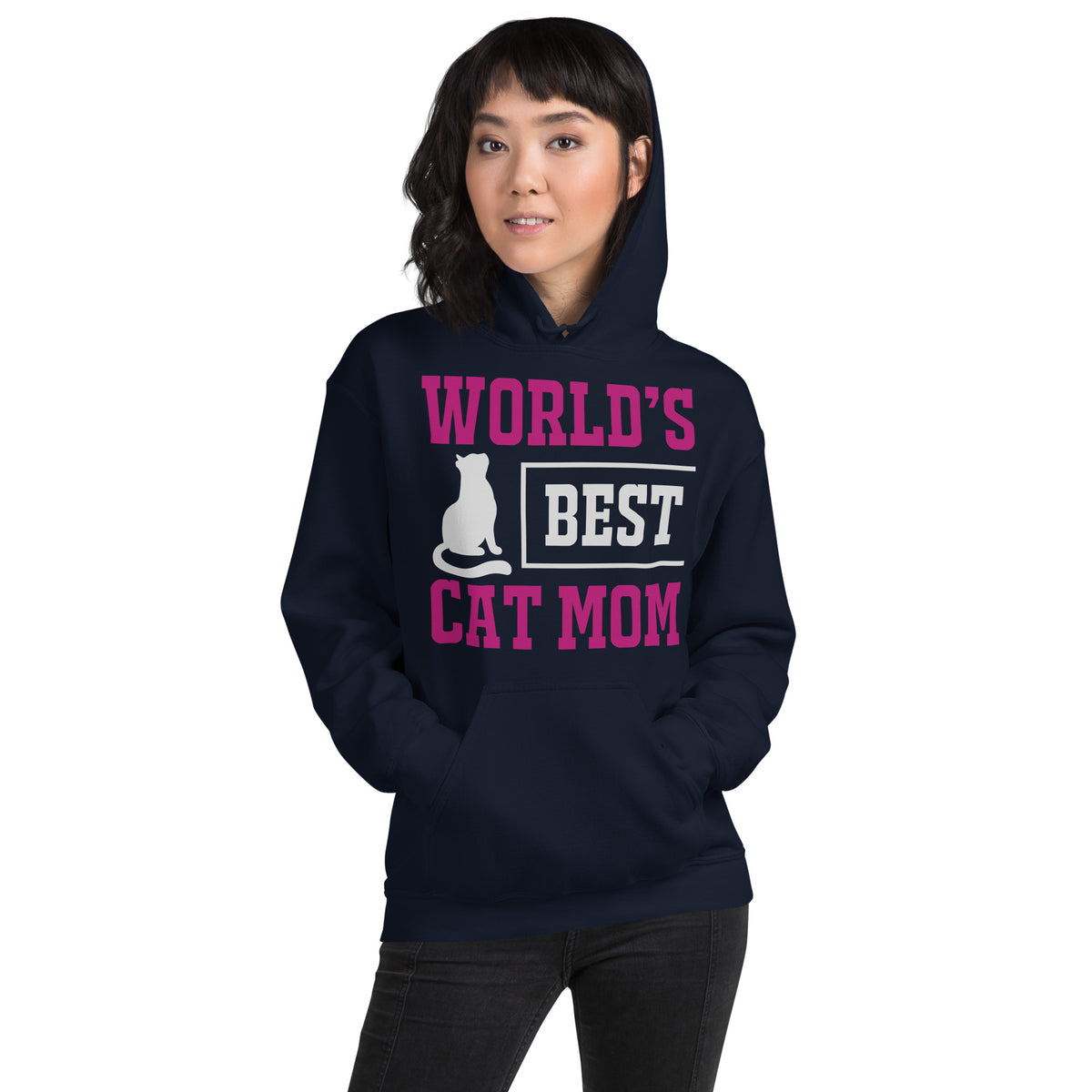 World's Best Cat Mom – Cat Silhouette Unisex Hoodie