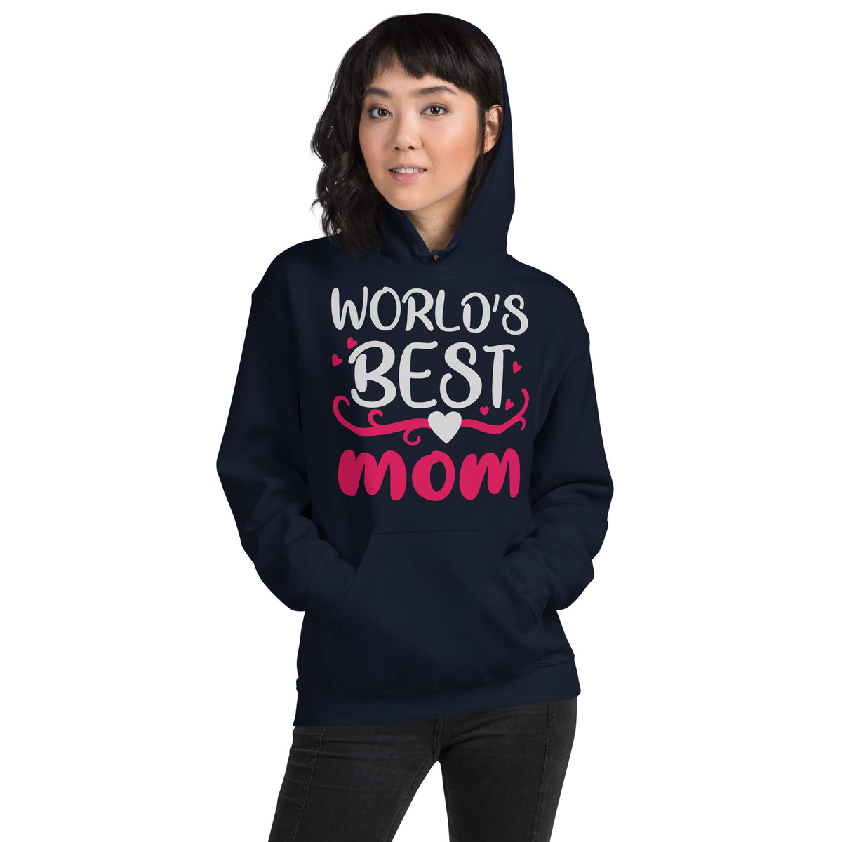 World's Best Mom – Pink Script Unisex Hoodie