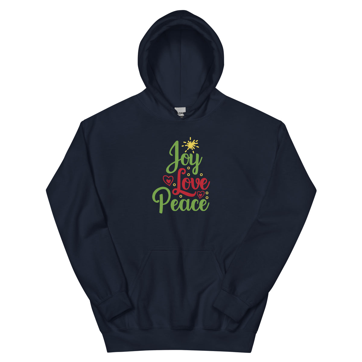 Joy Love Peace Christmas – Sparkle Script Unisex Hoodie