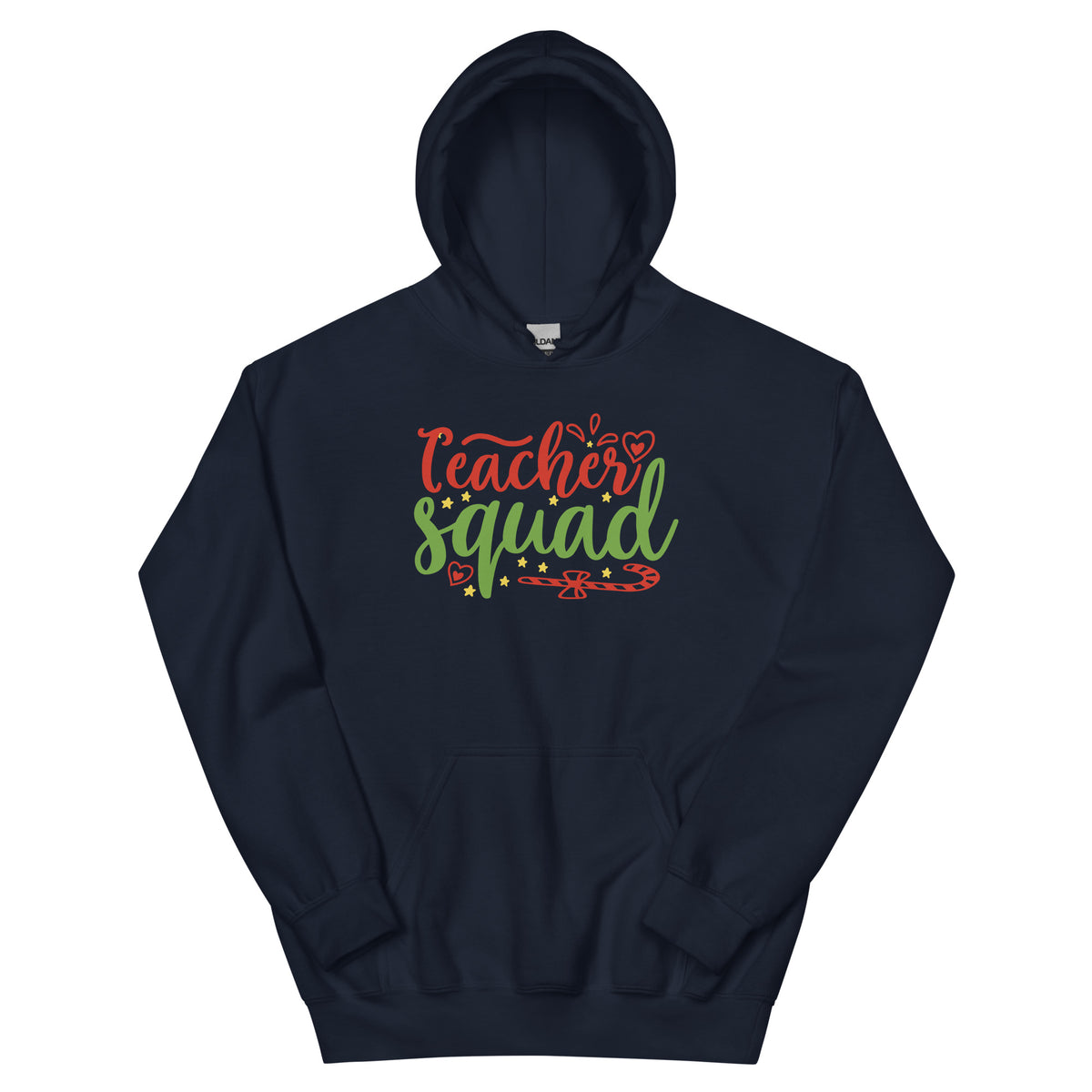 Teacher Squad Christmas – Candy Cane Unisex Hoodie