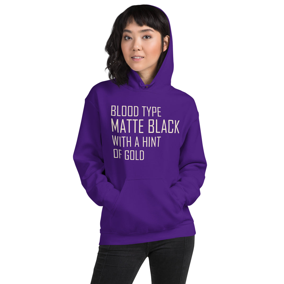 Blood Type Matte Black with a Hint of Gold Unisex Hoodie