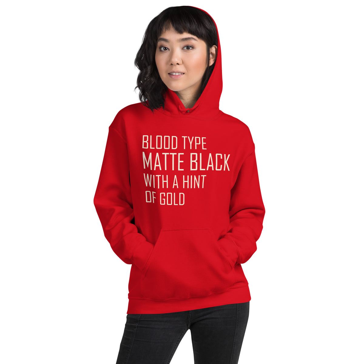 Blood Type Matte Black with a Hint of Gold Unisex Hoodie