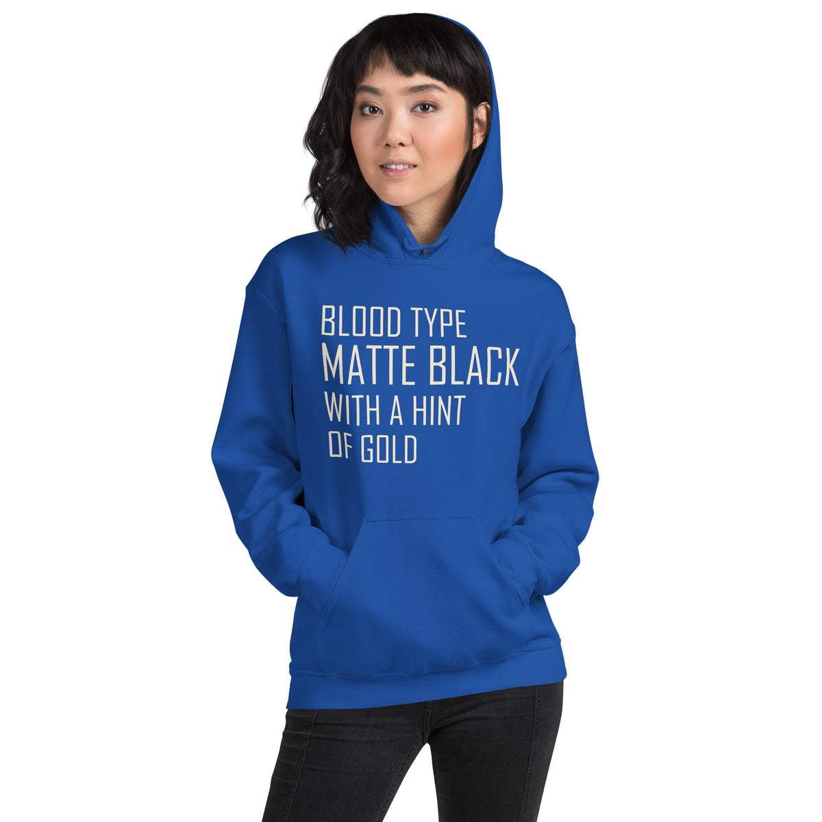 Blood Type Matte Black with a Hint of Gold Unisex Hoodie