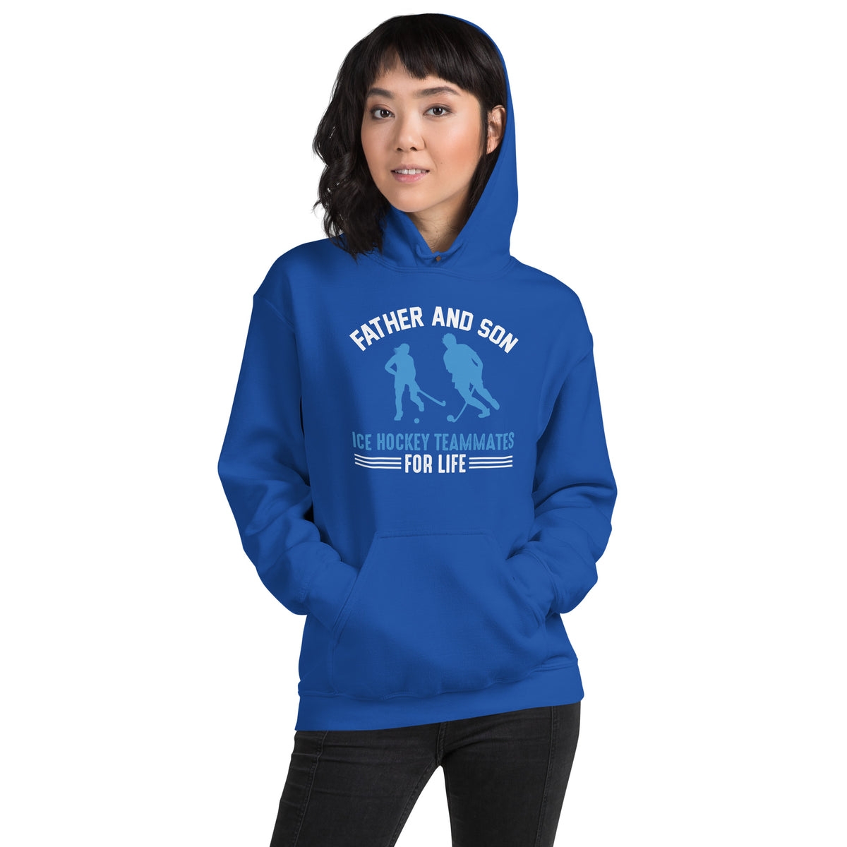Father and Son Ice Hockey Teammates for Life Unisex Hoodie