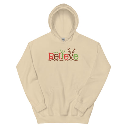 Believe Christmas – Reindeer Antlers Unisex Hoodie
