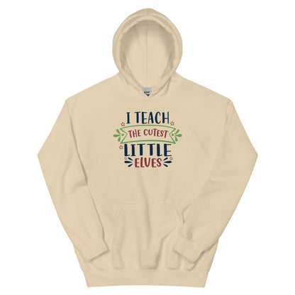 I Teach the Cutest Little Elves Christmas – Ribbon Banner Unisex Hoodie