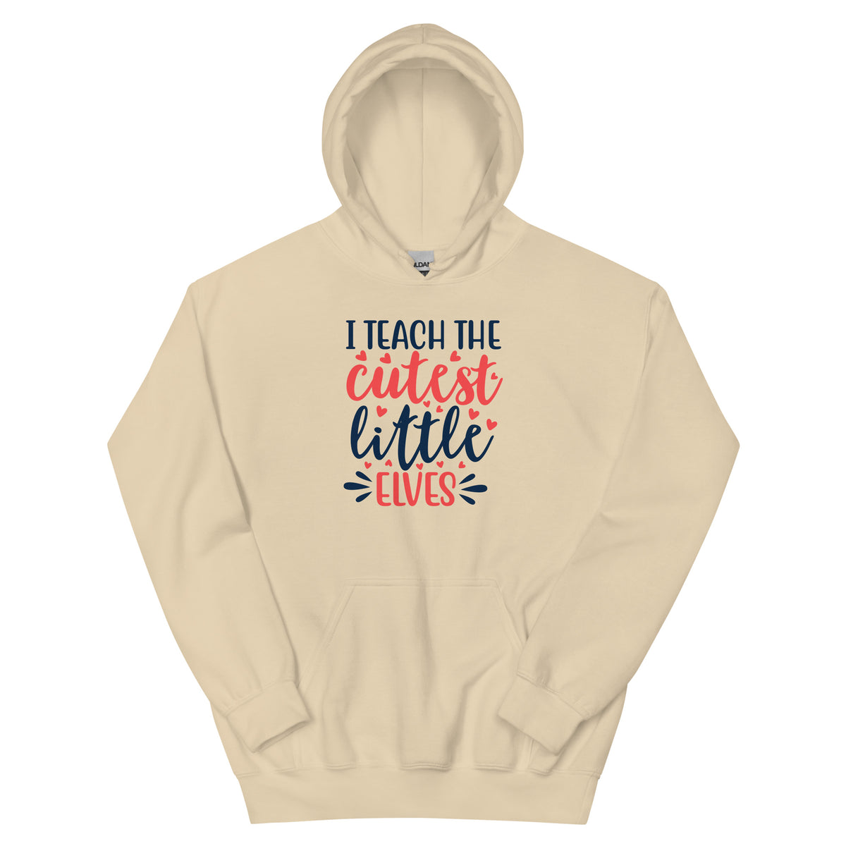 I Teach the Cutest Little Elves Christmas – Hearts Unisex Hoodie