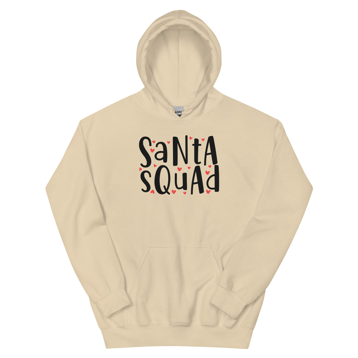 Santa Squad Christmas – Bold Black Letters Unisex Hoodie