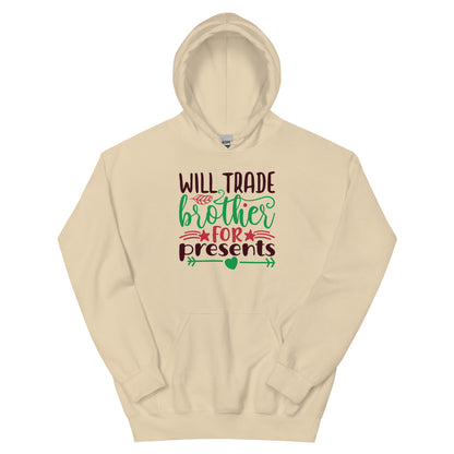 Will Trade Brother for Presents Christmas – Hearts and Arrows Unisex Hoodie