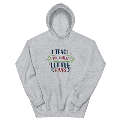 I Teach the Cutest Little Elves Christmas – Ribbon Banner Unisex Hoodie