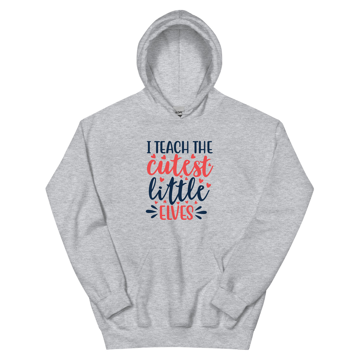 I Teach the Cutest Little Elves Christmas – Hearts Unisex Hoodie