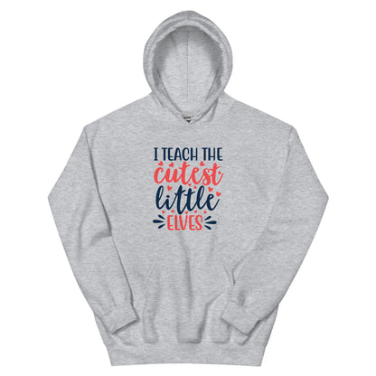 I Teach the Cutest Little Elves Christmas – Hearts Unisex Hoodie