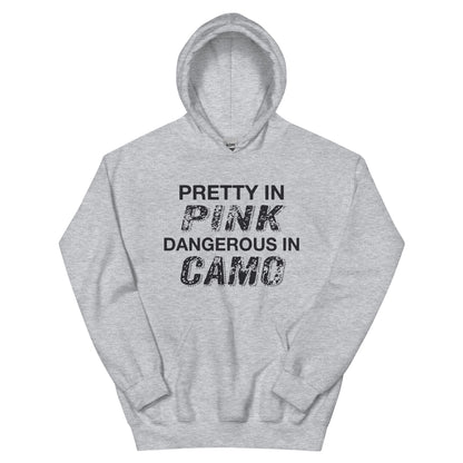 Pretty in Pink, Dangerous in Camo Unisex Hoodie