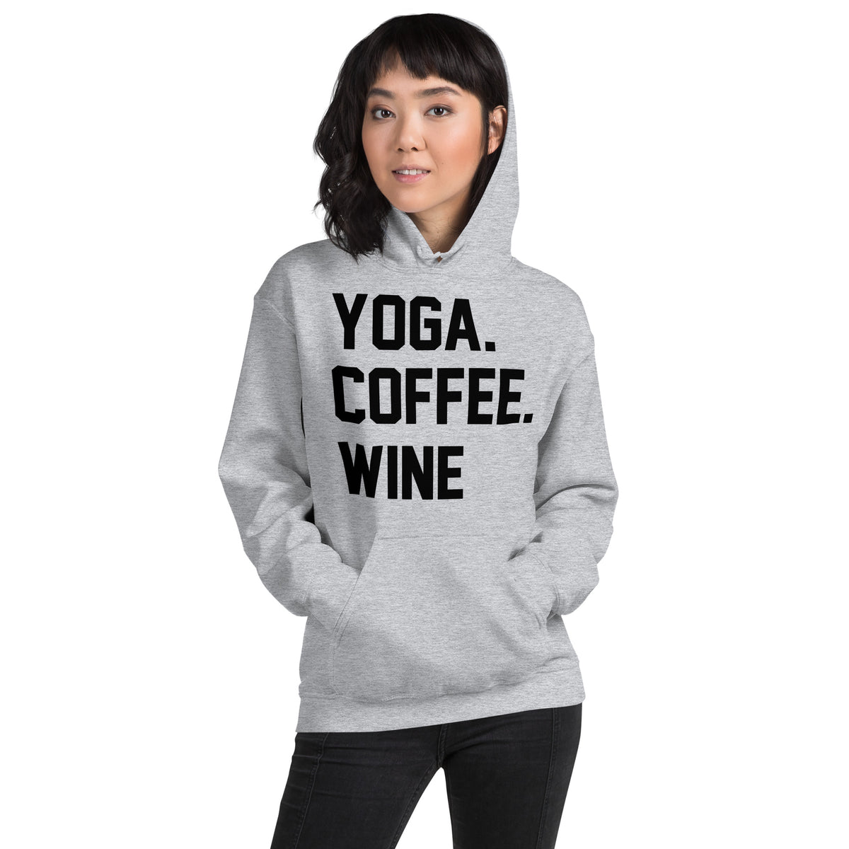Yoga. Coffee. Wine. Unisex Hoodie