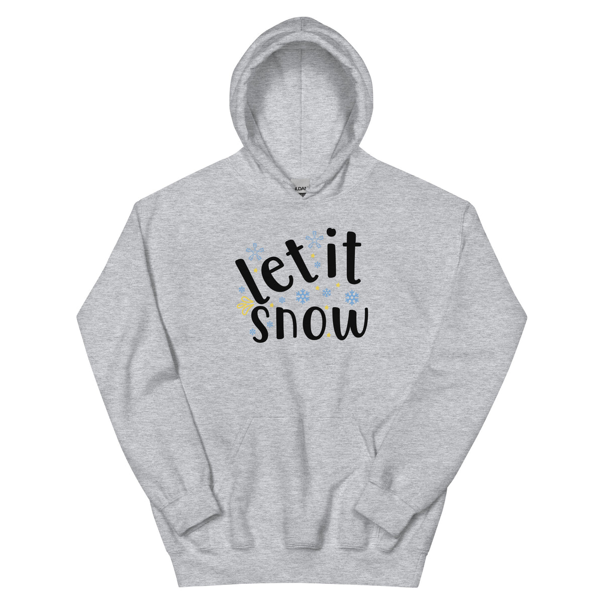 Let It Snow Christmas – Black Script Unisex Hoodie