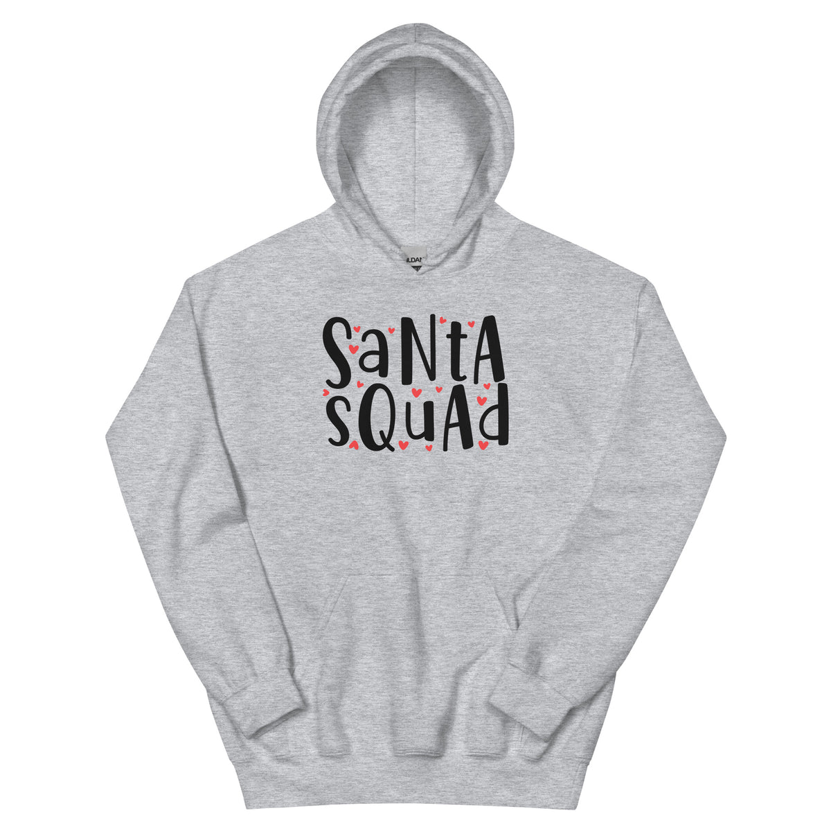 Santa Squad Christmas – Bold Black Letters Unisex Hoodie
