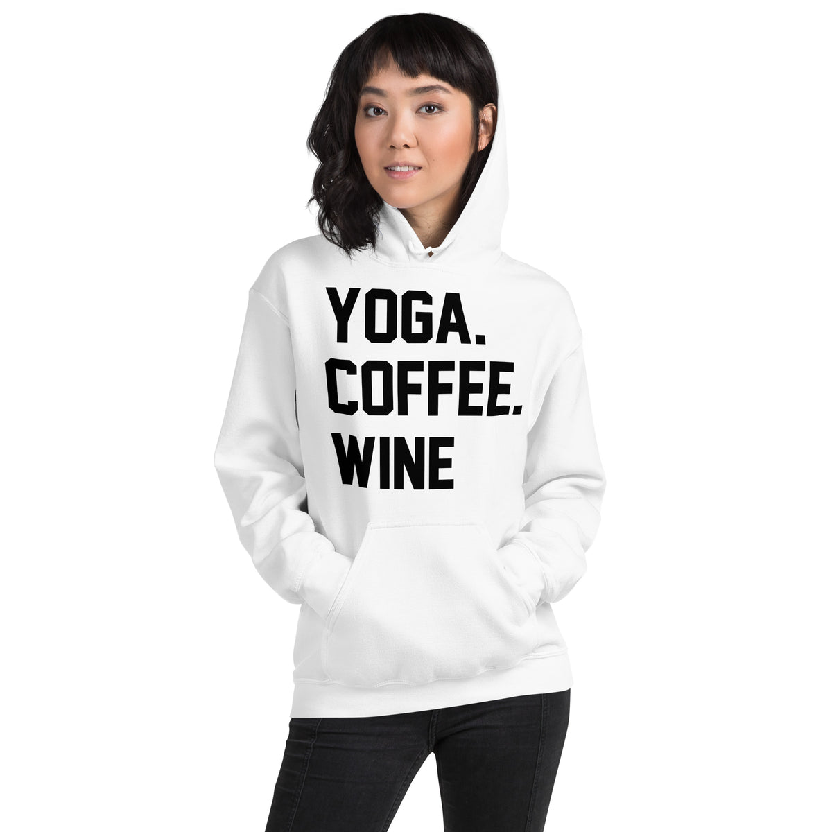 Yoga. Coffee. Wine. Unisex Hoodie