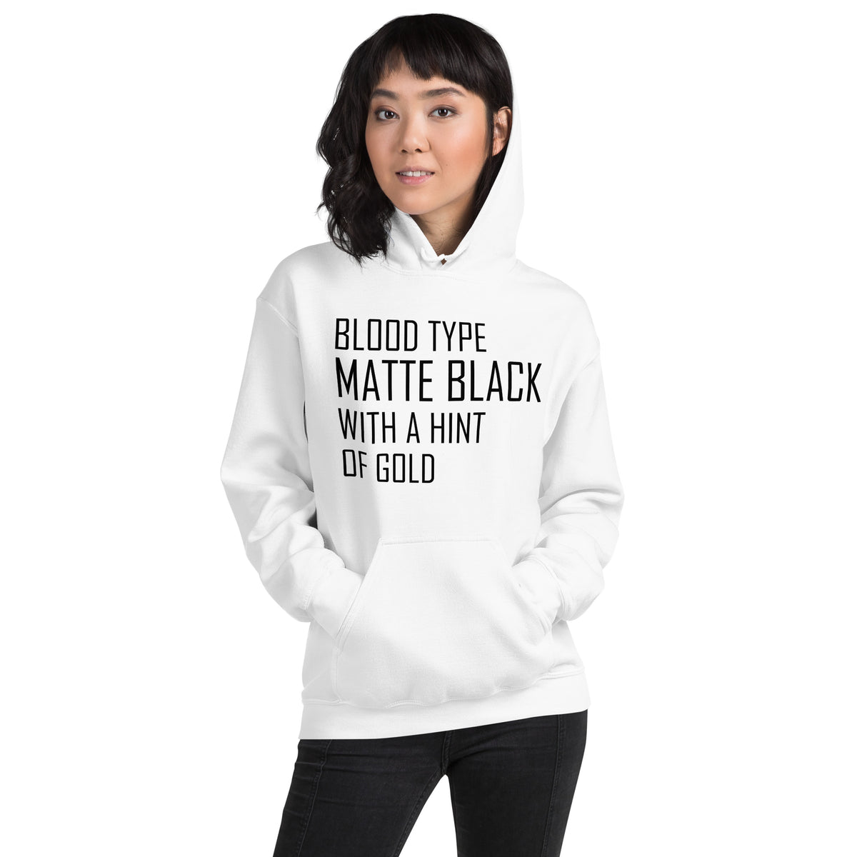 Blood Type Matte Black with a Hint of Gold Unisex Hoodie