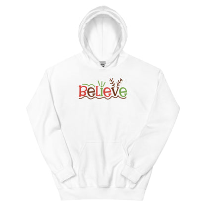 Believe Christmas – Reindeer Antlers Unisex Hoodie
