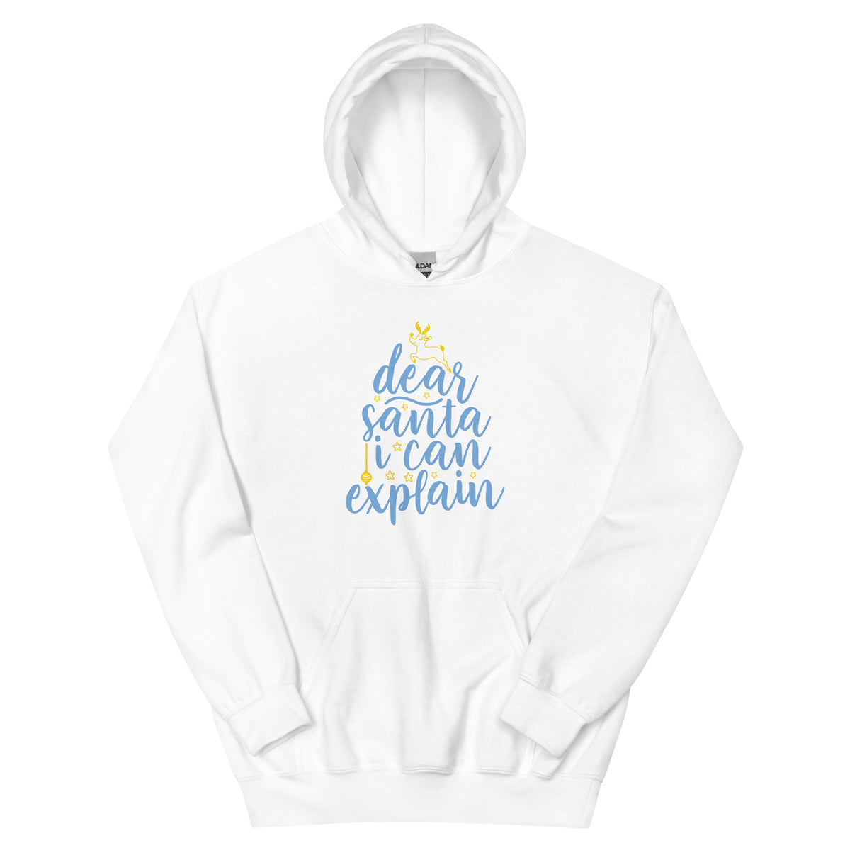 Dear Santa, I Can Explain Christmas – Tree Script Unisex Hoodie