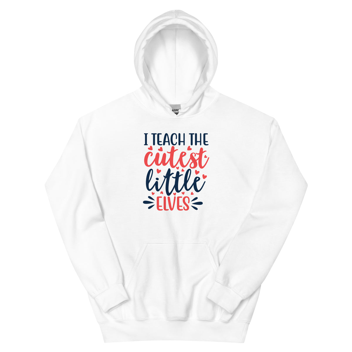 I Teach the Cutest Little Elves Christmas – Hearts Unisex Hoodie