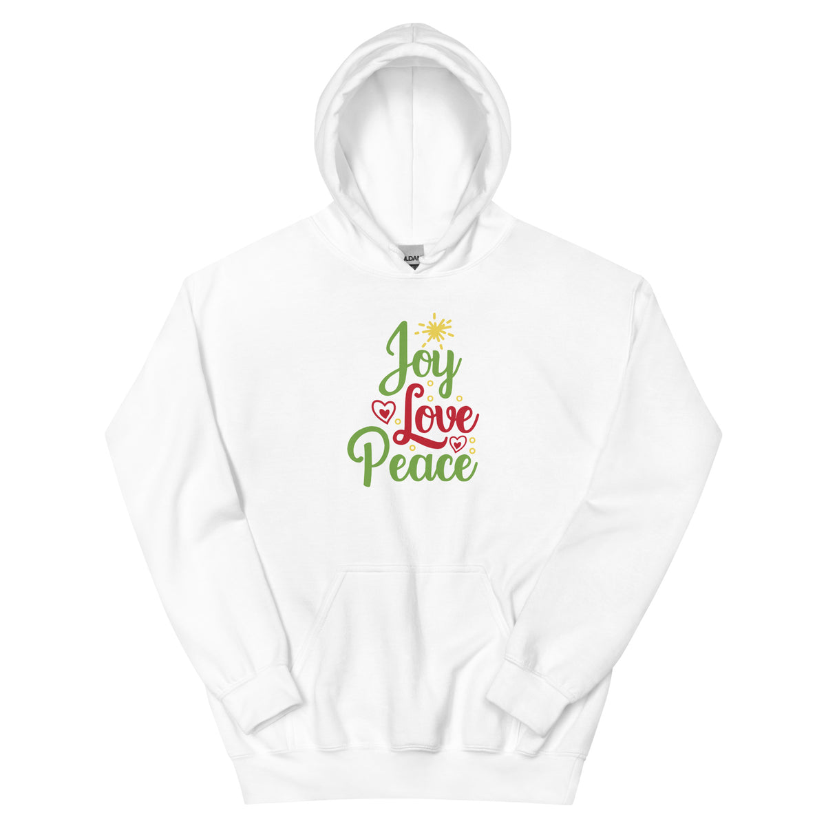 Joy Love Peace Christmas – Sparkle Script Unisex Hoodie