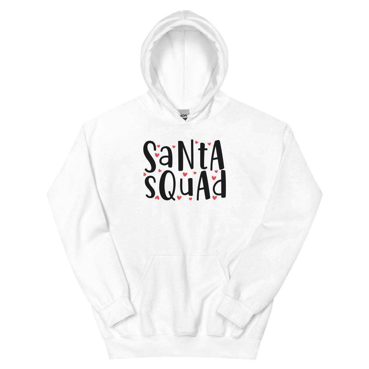Santa Squad Christmas – Bold Black Letters Unisex Hoodie