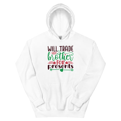 Will Trade Brother for Presents Christmas – Hearts and Arrows Unisex Hoodie