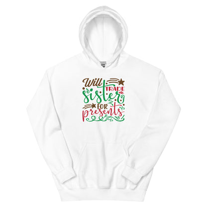 Will Trade Sister for Presents Christmas – Starry Script Unisex Hoodie