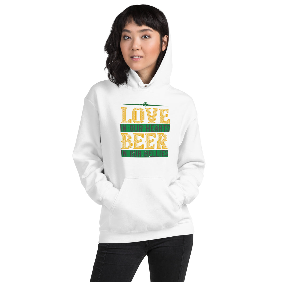 Love in Our Hearts, Beer in Our Bellies St. Patrick's Day Unisex Hoodie