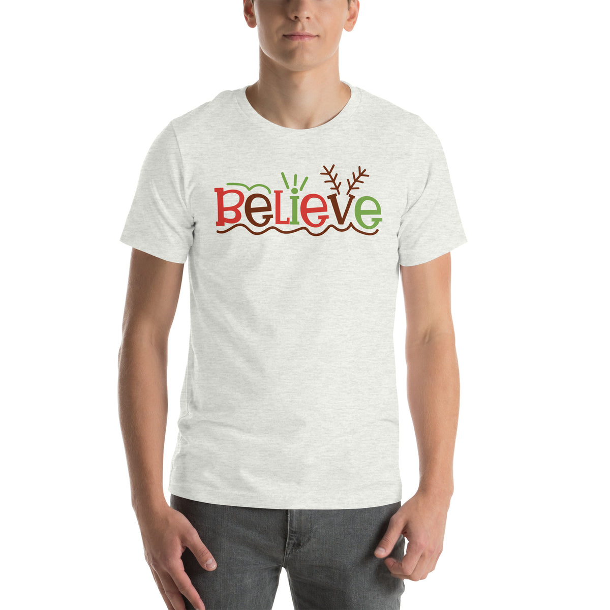 Believe Christmas – Reindeer Antlers Unisex T-Shirt
