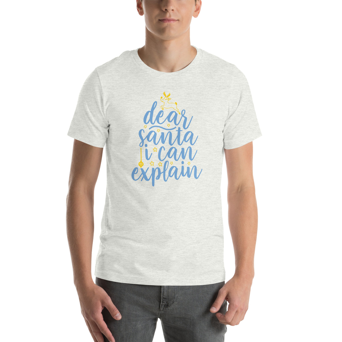 Dear Santa, I Can Explain Christmas – Tree Script Unisex T-Shirt
