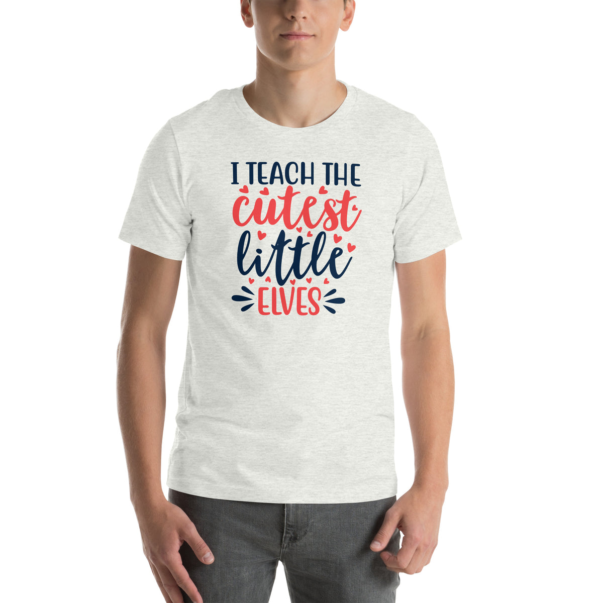 I Teach the Cutest Little Elves Christmas – Hearts Unisex T-Shirt