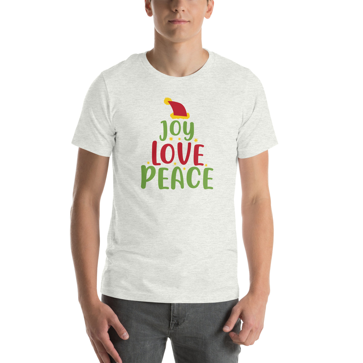 Joy Love Peace Christmas – Santa Hat Unisex T-Shirt