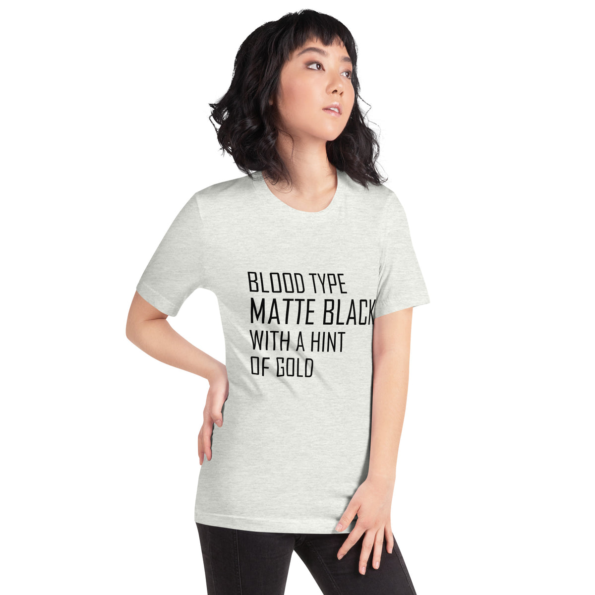 Blood Type Matte Black with a Hint of Gold Unisex T-Shirt