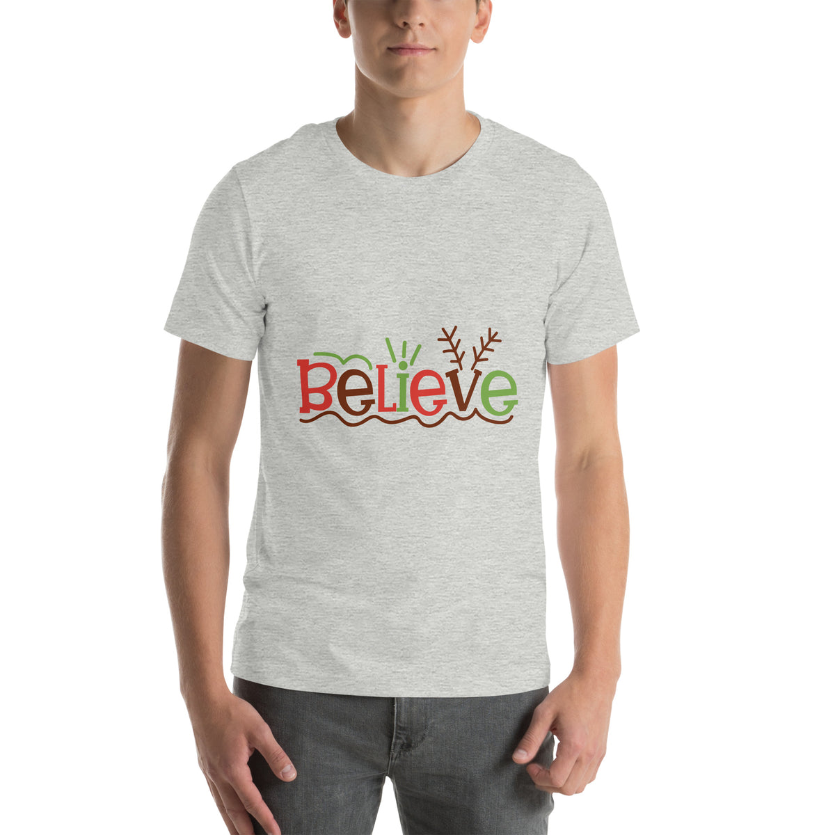 Believe Christmas – Reindeer Antlers Unisex T-Shirt