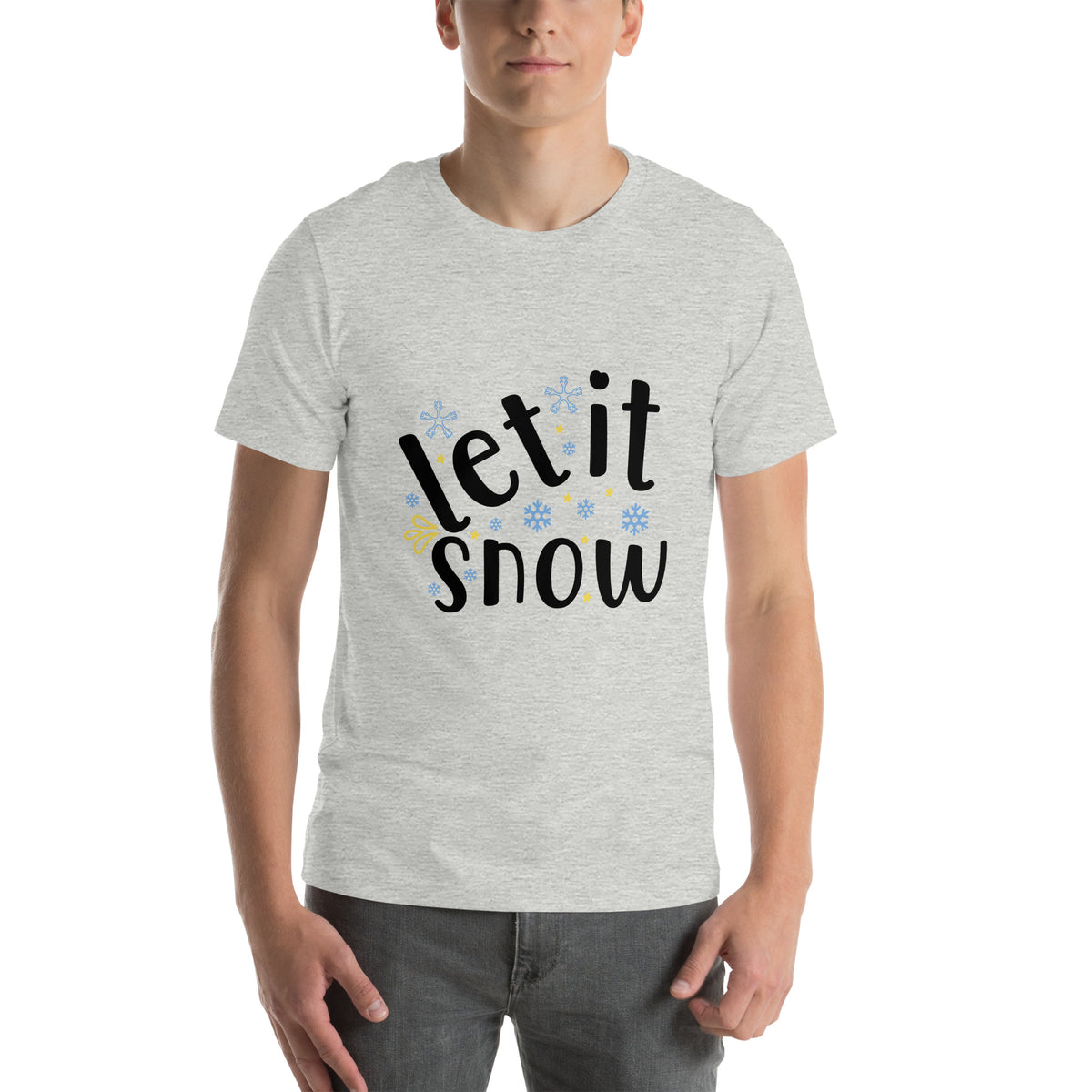 Let It Snow Christmas – Black Script Unisex T-Shirt