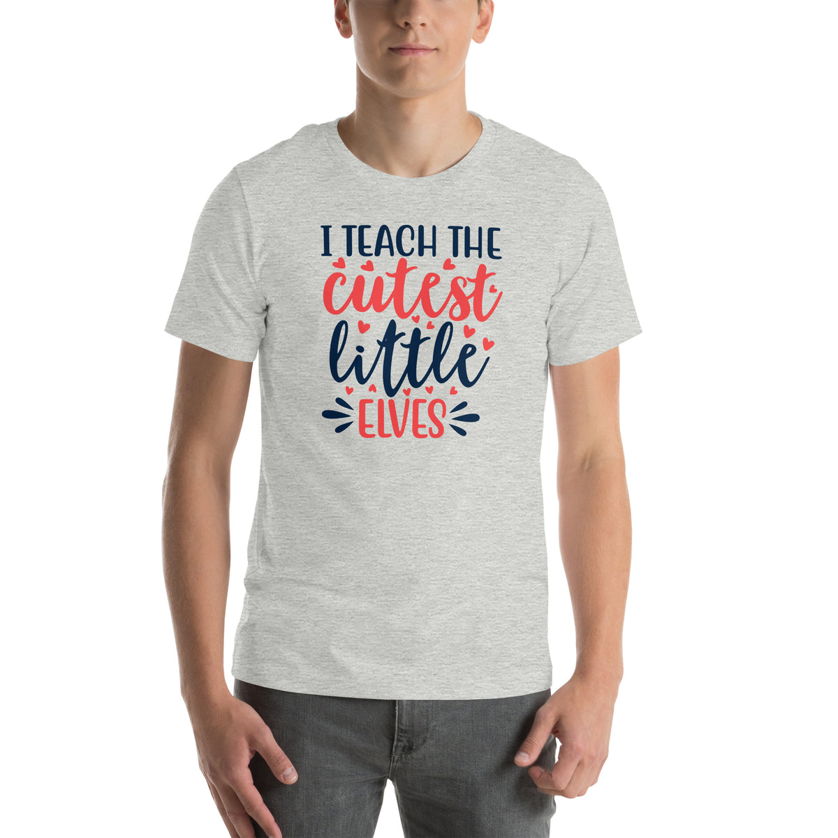 I Teach the Cutest Little Elves Christmas – Hearts Unisex T-Shirt