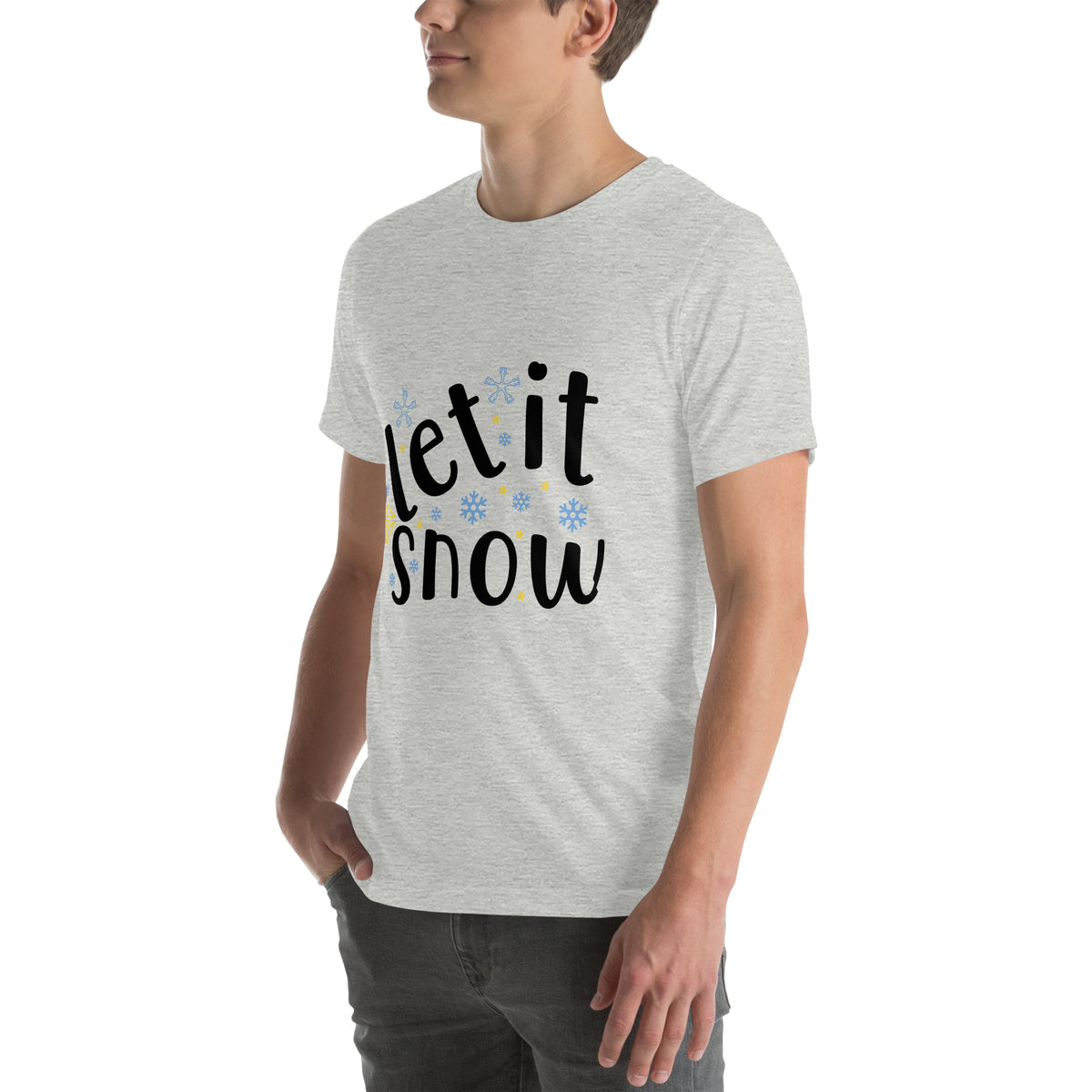 Let It Snow Christmas – Black Script Unisex T-Shirt