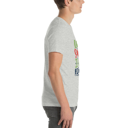 Dear Santa, I Was Framed Christmas – Starry Block Letters Unisex T-Shirt