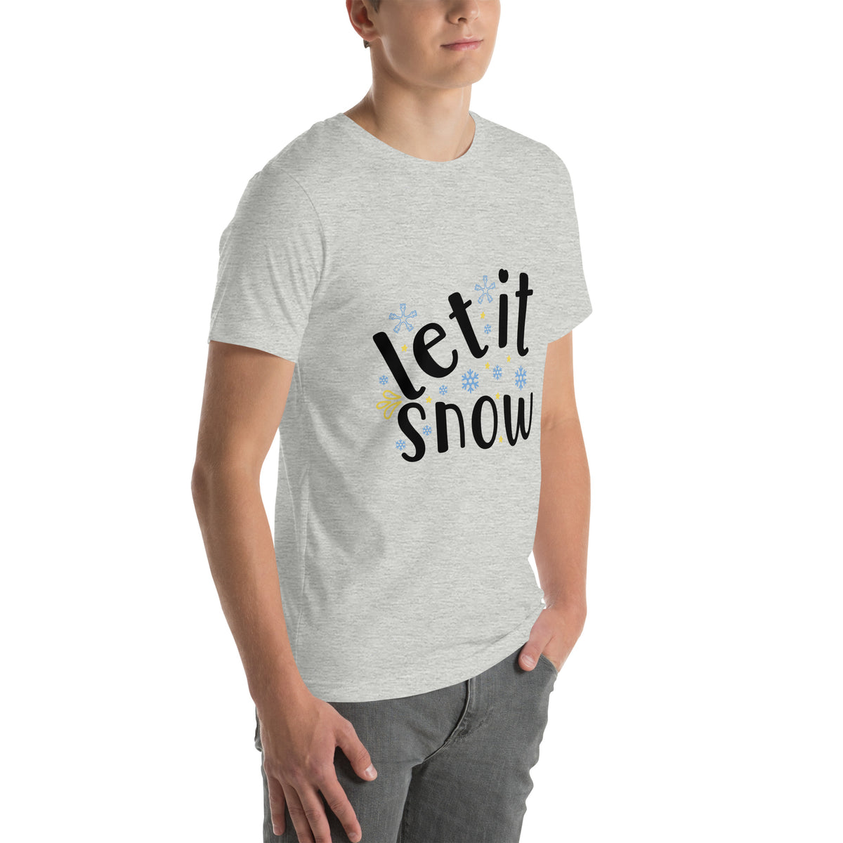 Let It Snow Christmas – Black Script Unisex T-Shirt