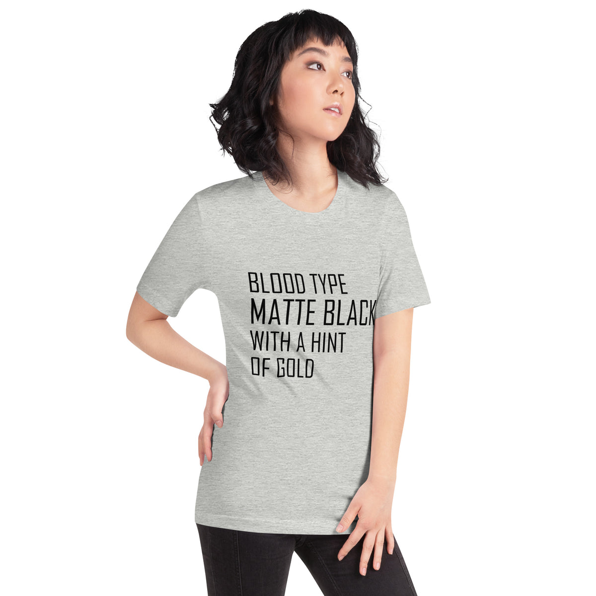 Blood Type Matte Black with a Hint of Gold Unisex T-Shirt