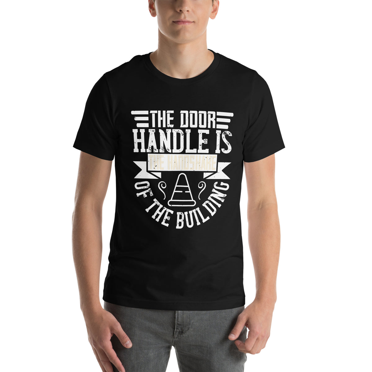 The Door Handle Is the Handshake of the Building Unisex T-Shirt