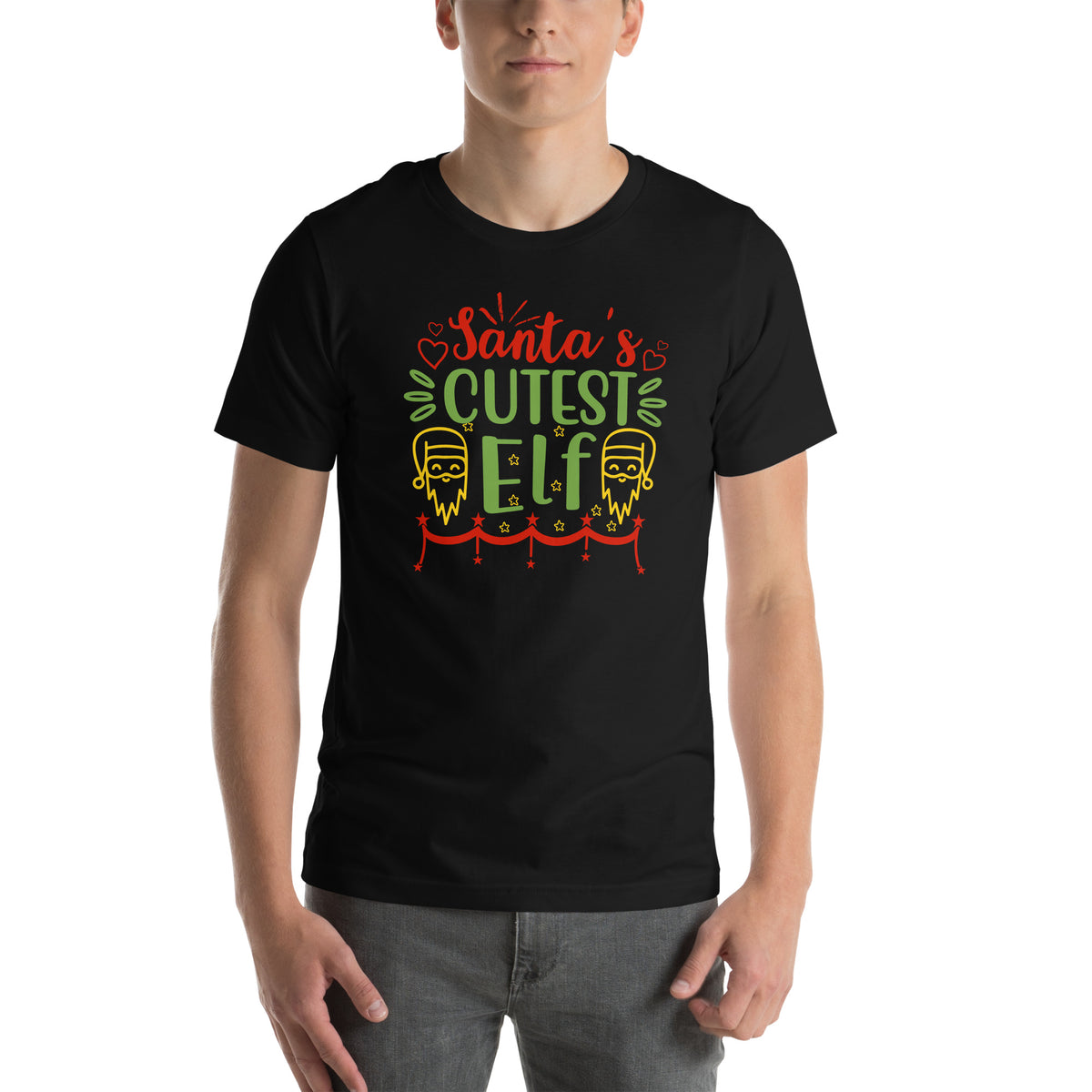 Santa's Cutest Elf Christmas – Santa Faces Unisex T-Shirt