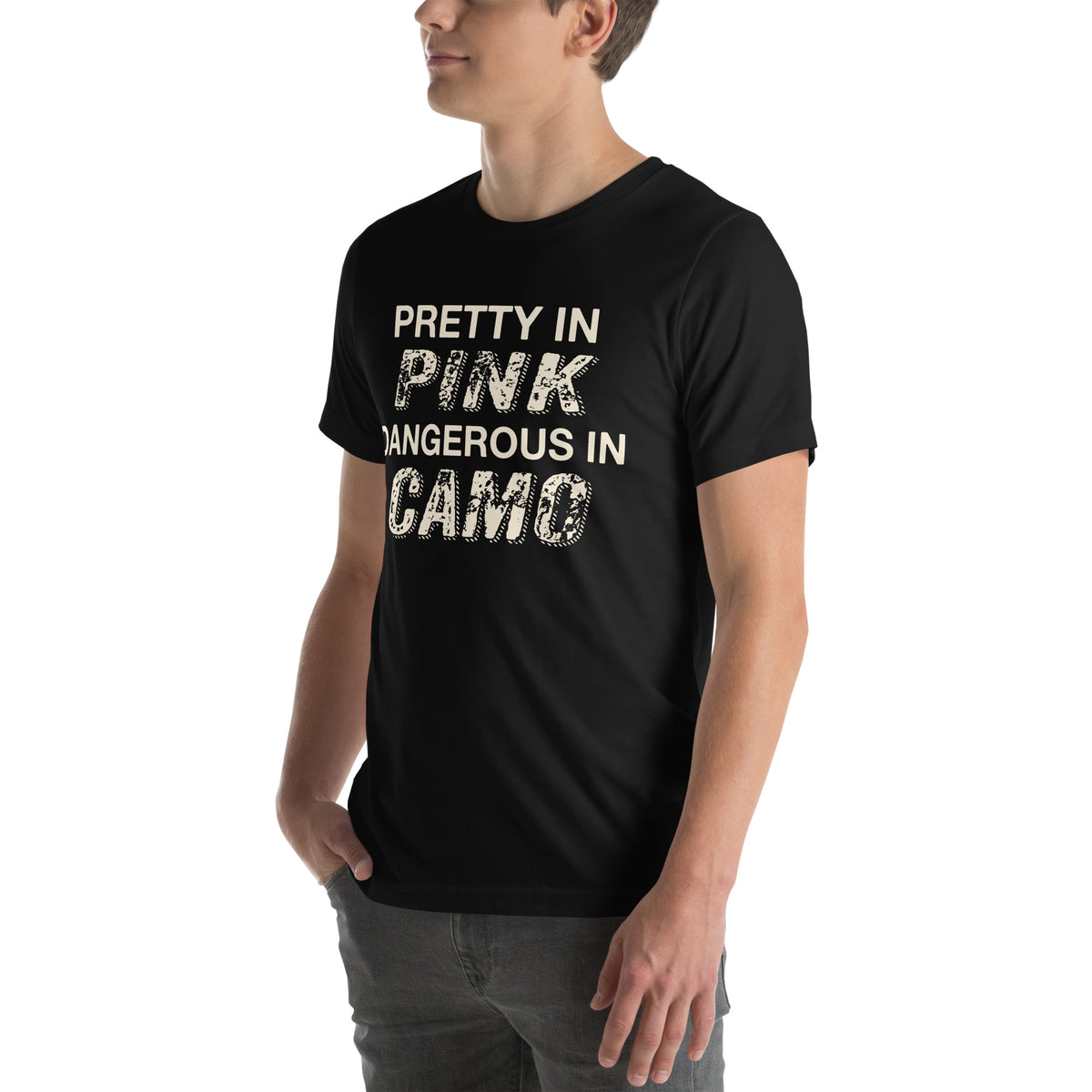 Pretty in Pink, Dangerous in Camo Unisex T-Shirt