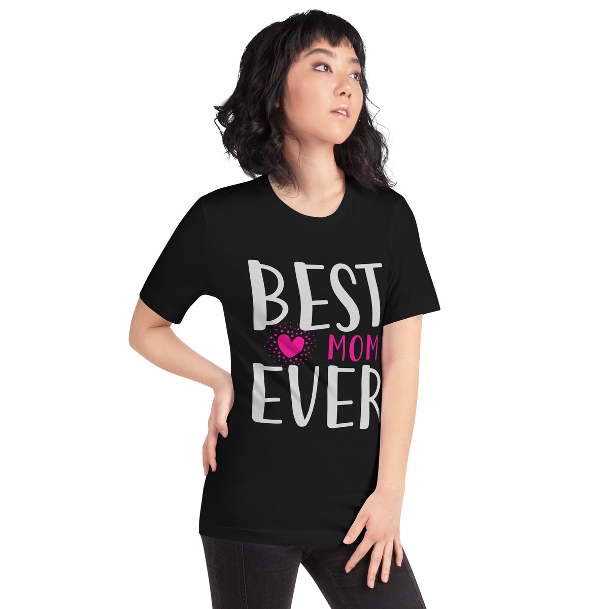 Best Mom Ever – Pink Heart Unisex T-Shirt