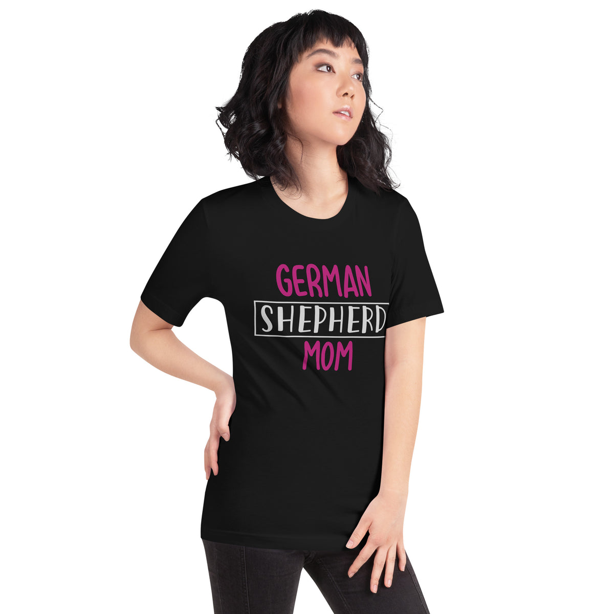 German Shepherd Mom – Purple Frame Unisex T-Shirt