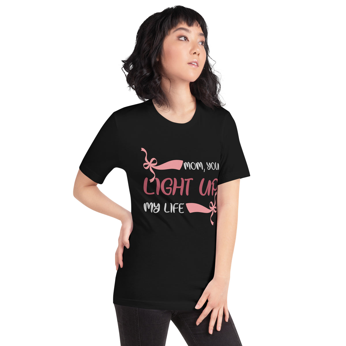 Mom, You Light Up My Life – Pink Ribbons Unisex T-Shirt