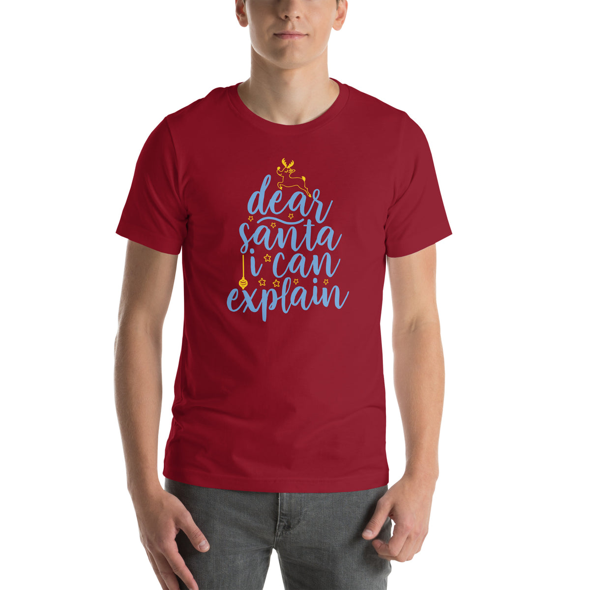 Dear Santa, I Can Explain Christmas – Tree Script Unisex T-Shirt