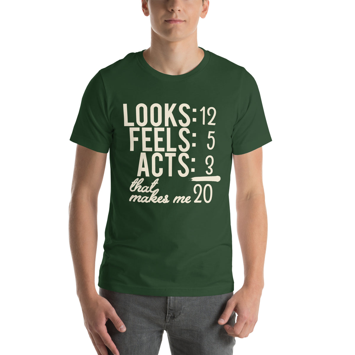 Looks 12, Feels 5, Acts 3, That Makes Me 20 Unisex T-Shirt
